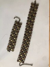 Virgin Vie Jewelly set Choker. 16 Inch + Matching Bracelet Gold Bronze Russet