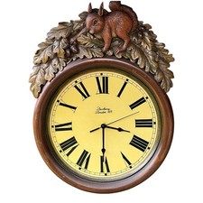 Vintage Squirrel 3D Sign with Dewberry Clock, Wooden Country Corner Home Bar