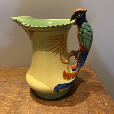 Burleigh Ware Art Deco Jug Parrot Handle Colourful