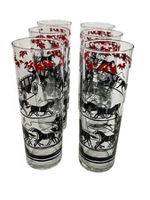 VINTAGE MCM LIBBEY HORSE DRAWN