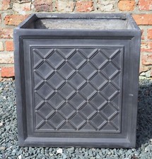 Large  Vintage Style Square 17.5 ins Fibre Glass Garden Planter