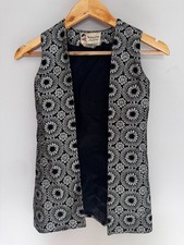 XS 60s vintage lurex brocade disco / party waistcoat top Wallis Paris copy