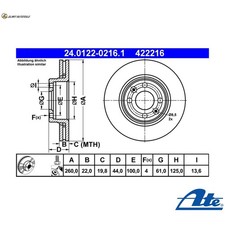 2x BRAKE DISCS 24.0122-0216.1