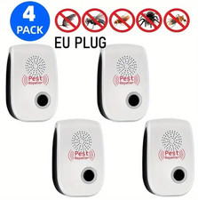 4 Pack Ultrasonic Plug In Pest Repeller Deter Mouse/Mice/Rat/Insect Repellent EU