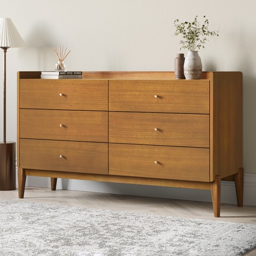 Wide wooden mid century - wooden, 6