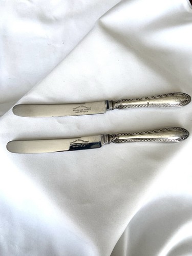 Antique silver butter knives - silver,