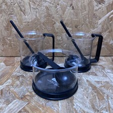 2x Vintage BODUM Black Coffee Glasses Mugs Cups & Spoon + Sugar Bowl