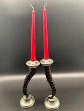 Pair of springbok horn candlesticks from 1950’s