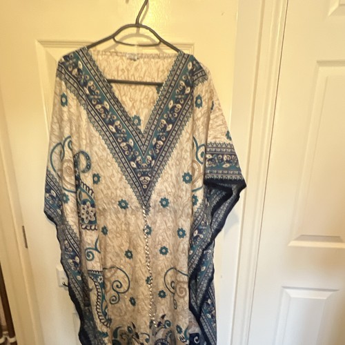 Women beige blue paisley - blue,