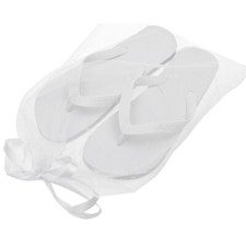 White Wedding Flip Flops with FREE Organza Bags- Bulk Buy 20 - 100 - Pairs + lot