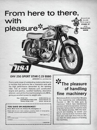 1963 bsa 250 sport - bsa, c15