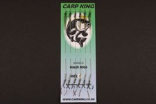 Hair Rigs X 6 PACK Barbed Size 4 6 8 10 Boilie Hook 15lb Camo Braid - Carp King