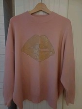Ladies,  Pink Jumper , Sparkly Lips Detail , One Size
