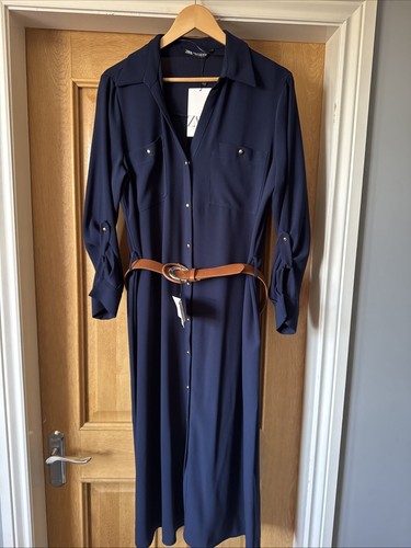 Zara ladies navy belted - zara,