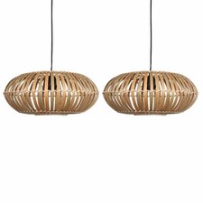 Set of 2 Natural Bamboo Wicker