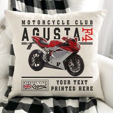 Personalised Motorbike Cushion Cover MV Agusta F4 Classic Bike Dad Gift VBC29