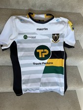 Northampton Saints 2016/17 Away Rugby Shirt Macron Short Sleeve Mens Large XL