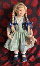 Beautiful Large Heidi Plusczok Doll Limited Edition 458 Of 1500 With Teddy