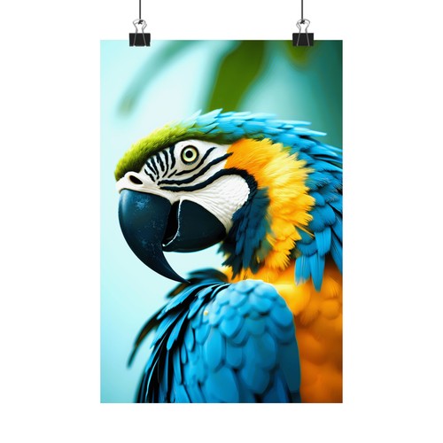 Blue and yellow macaw - and, matte