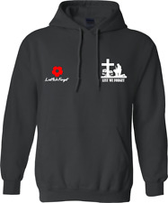 Remembrance Day Lest We Forget Hoodie Poppy Flower British Armed Forces War