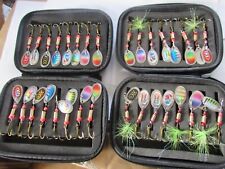 32 new unused various mepps style trout fishing spinner lures size 2 + boxes ..