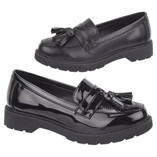 GIRLS BLACK SCHOOL SHOES KIDS