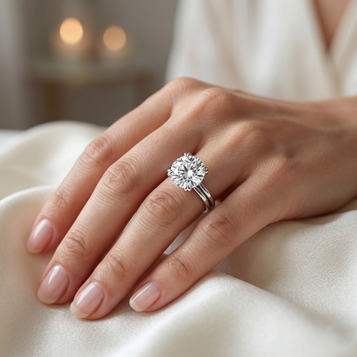 Round cut platinum - round,