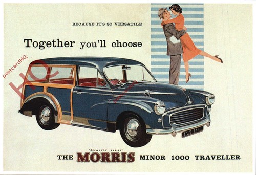 Picture postcard morris minor - picture, postcard;