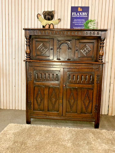 Antique carved oak court - antique,