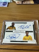 2018 PANINI NATIONAL TREASURES PELE NEYMAR JR DUAL Auto Signatures /20 #DU-PN