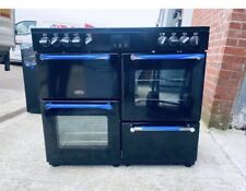 BELLING Kensington 100E Electric Ceramic Range Cooker - Black & Chrome