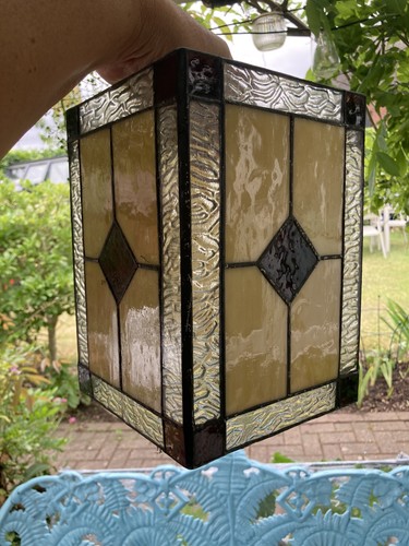 Amber tiffany style glass - amber,