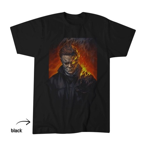 Michael myers fire halftone - fire,