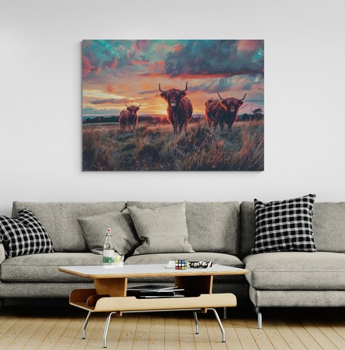 Highland cow canvas - canvas, picture