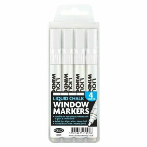 White liquid chalk window - white,