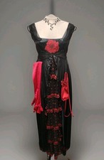 Gorgeous Black & Red Regency Jane Austen Bridgerton Ball Gown Outfit 12/14 Aprx