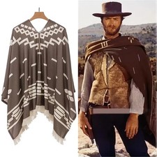 Clint Eastwood Western Cowboy Men Poncho Serape replica handmade of Alpaca wool