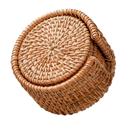 Rattan coasters straw - rattan, braided