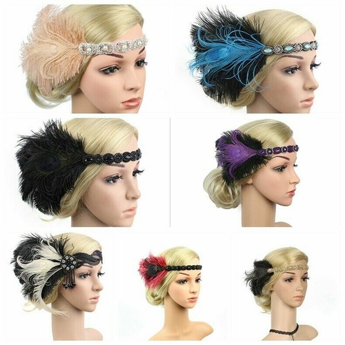 1920s headband feather s - headband, 20's