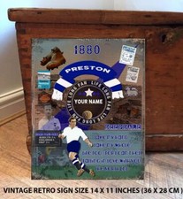 PERSONALISED PRESTON NORTH END NO1 FAN  FOOTBALL Vintage Metal Wall Sign RS515