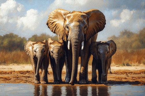 Elephant animal canvas picture - elephant,
