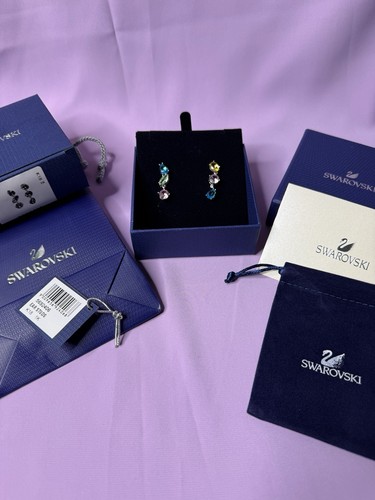 Swarovski silver earrings drop - silver,