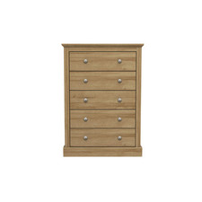 Devon Oak 5 Drawer Chest Traditional Bedroom Storage Unit Elegant Design