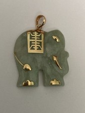 14ct Gold Jade Elephant