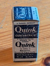 Rare Quink Concentrate Bottle Boxed 1960s Excellent Condition Vintage