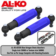 AL-KO Octagon Shock Absorbers Blue 601205 for Caravan Trailer Single Axle 1300Kg