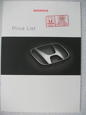 Honda Price List 2001 - NSX,S2000,Legend,Insight,HR-V,CR-V,Civic,Accord,Type-R..