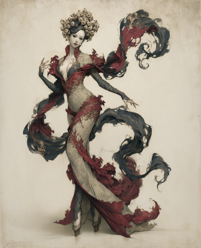 Dream eater red - in, silk