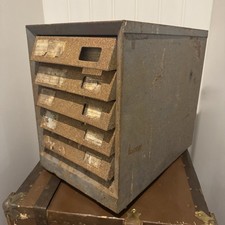 Metal Library Filing Cabinet Unrestored Belfast Desktop Size Vintage 5 Drawer