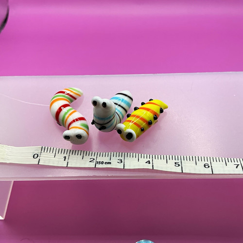 Glass caterpillar figurines - glass,